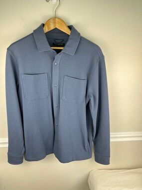 Banana Republic Dusty Blue Snap-Front Shirt Jacket